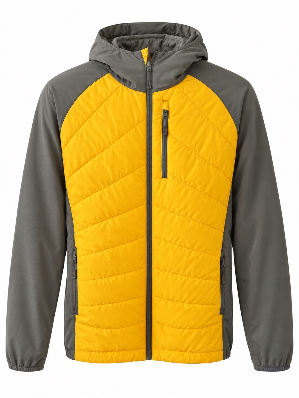 Outdoor Research Men's Hooded Quilted Jacket - Yellow & Gray